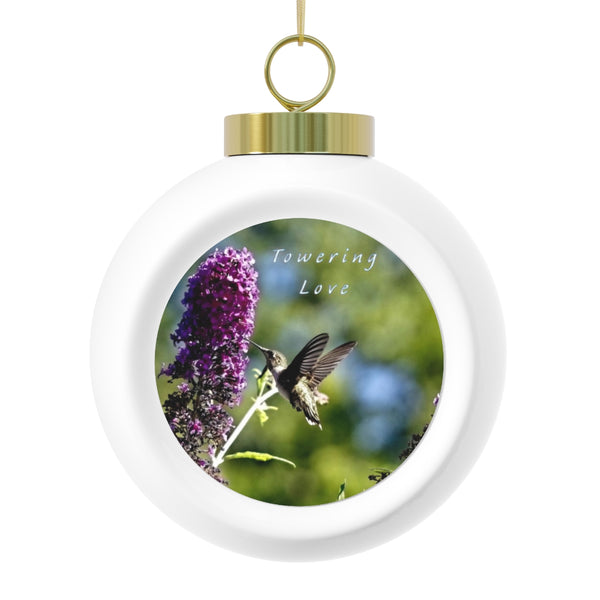 Towering Delight Hummingbird Christmas Ball Ornament