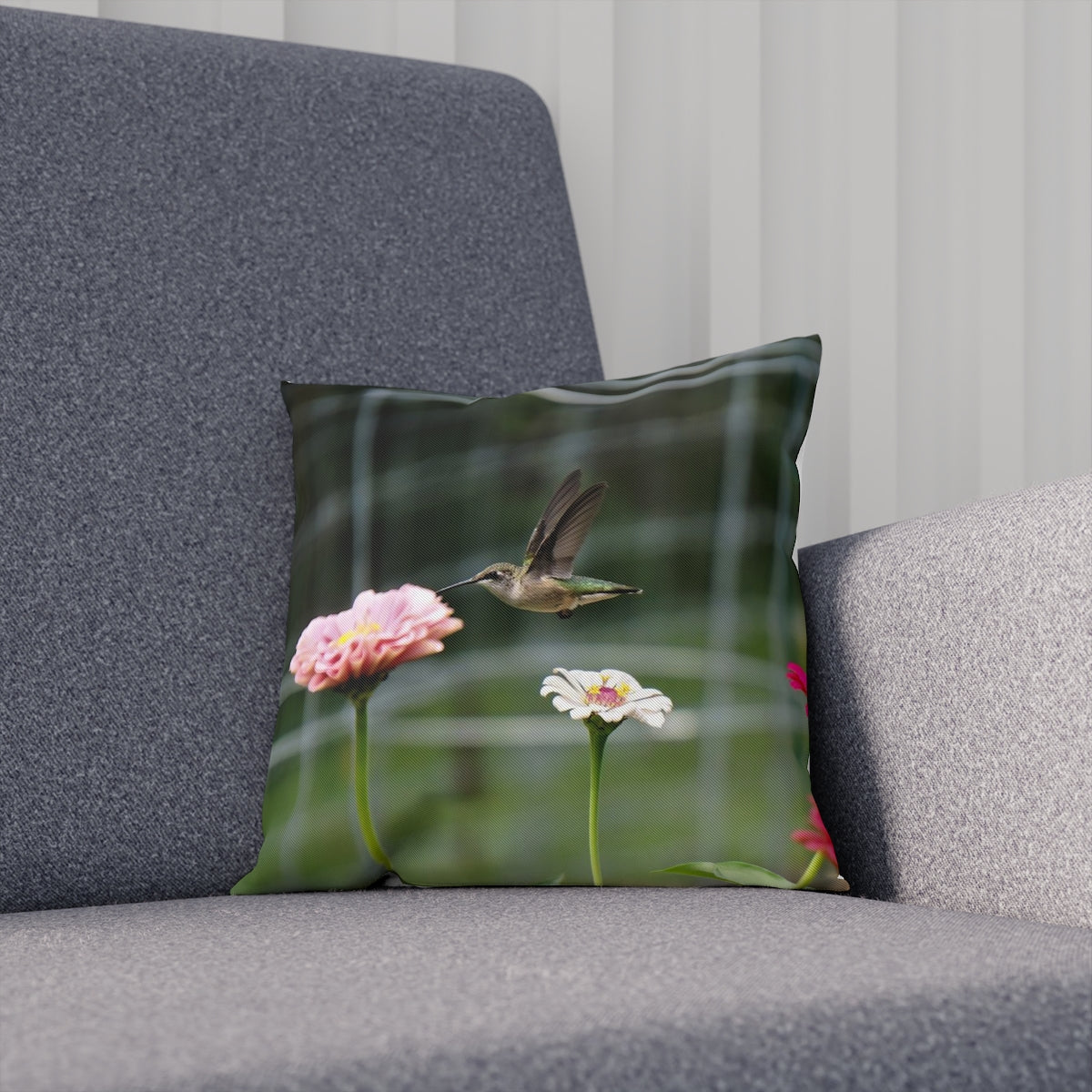 Pretty Pink Hummingbird Cushion