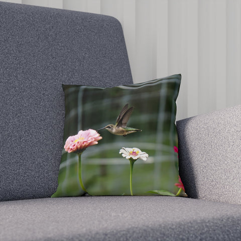 Pretty Pink Hummingbird Cushion