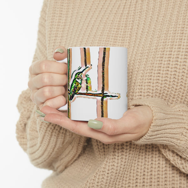 Ceramic Hummingbird Green Mug 11oz