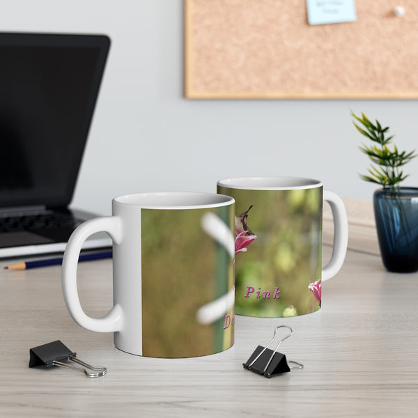 Deep Pink Hummingbird Ceramic Mug 11oz