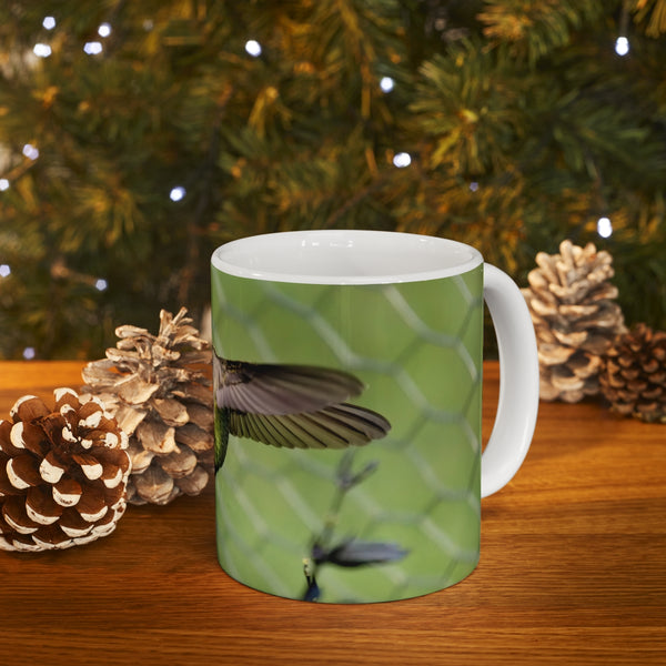 Mid Air Twist Hummingbird Ceramic Mug 11oz