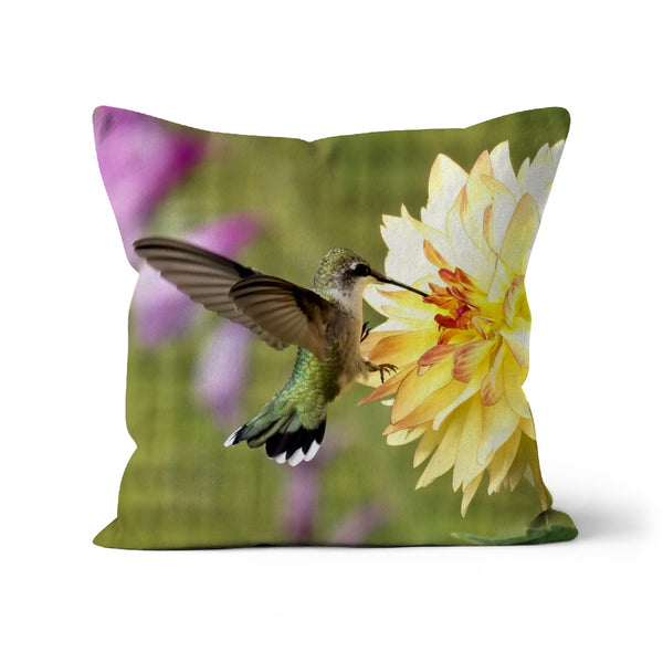 Flower Flame Hummingbird Cushion