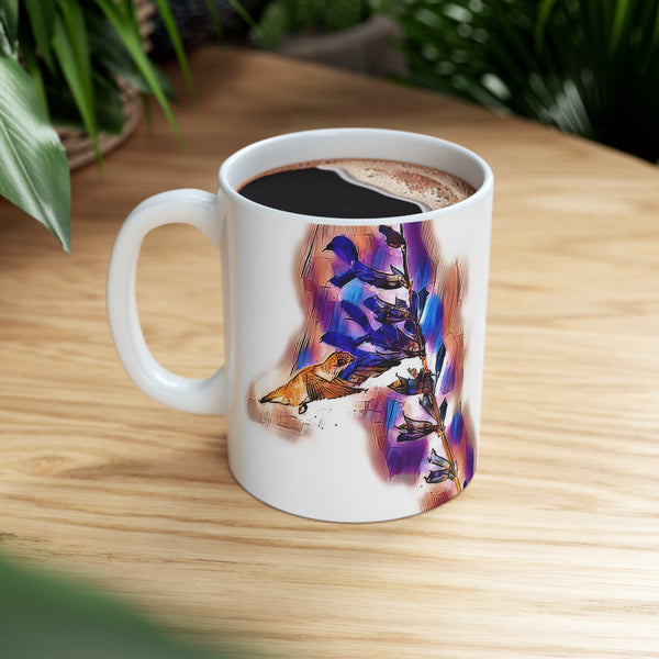 Ceramic Hummingbird Salvia Mug 11oz