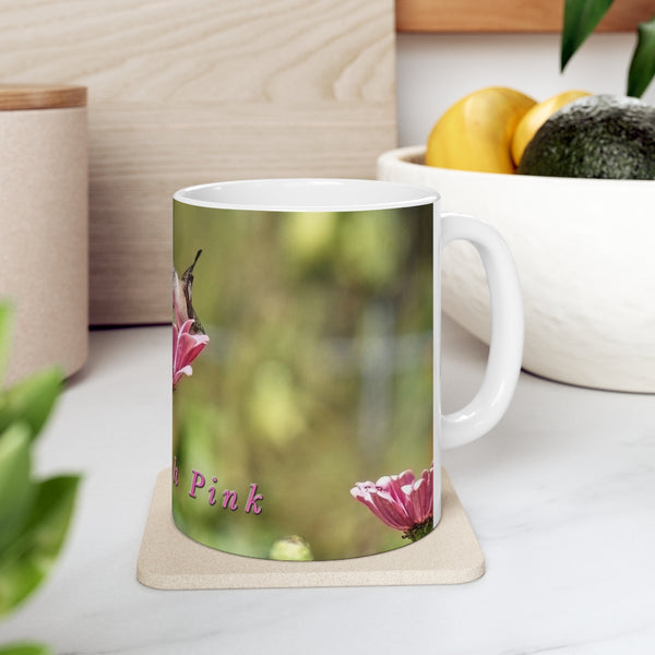 Deep Pink Hummingbird Ceramic Mug 11oz