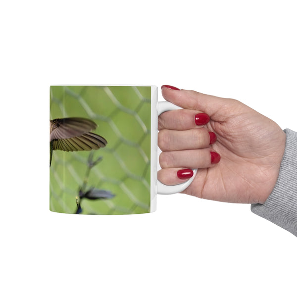 Mid Air Twist Hummingbird Ceramic Mug 11oz